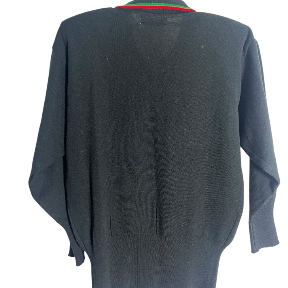 Karl Lagerfeld Black Polo with Blue Detail -Elevated Casual Wear - Size M - Picture 3 of 4